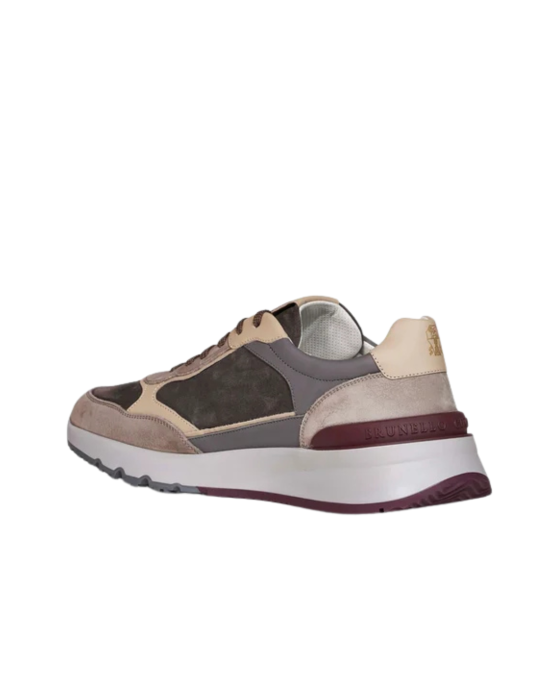 Brunello Cucinelli Sneakers din Nubuck și Piele Anthracite