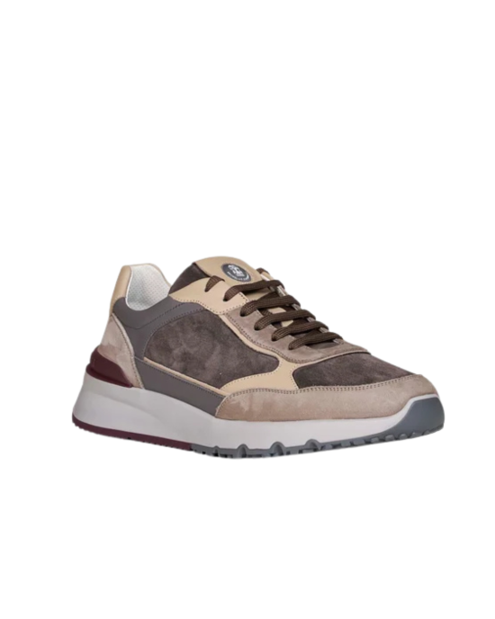 Brunello Cucinelli Sneakers din Nubuck și Piele Anthracite