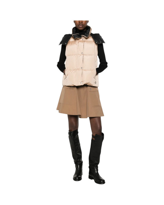 Moncler Macareux pentru femei, bej, cu puf și glugă detașabilă