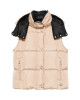 Moncler Macareux pentru femei, bej, cu puf și glugă detașabilă
