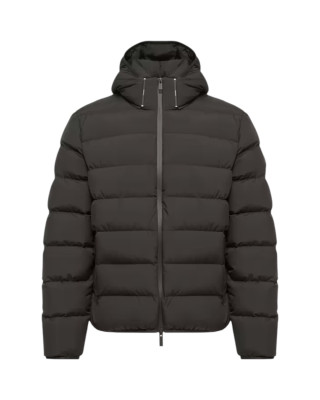 Moncler Arajoki pentru bărbați, neagră, cu puf și glugă detașabilă