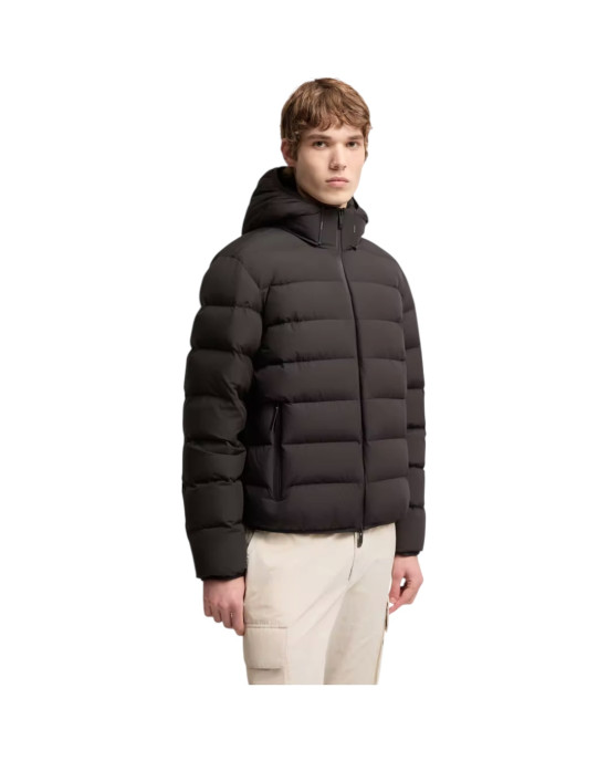 Moncler Arajoki pentru bărbați, neagră, cu puf și glugă detașabilă