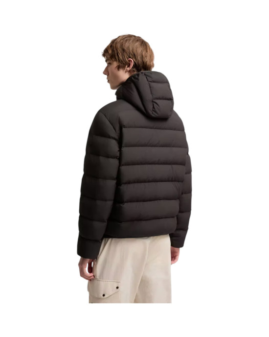 Moncler Arajoki pentru bărbați, neagră, cu puf și glugă detașabilă