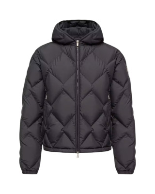 Moncler Arvouinne pentru femei, neagră, cu puf și matlasare triunghiulară