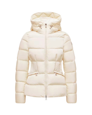  Moncler Avoce pentru femei, alb ivoire, cu puf și glugă