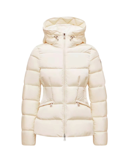  Moncler Avoce pentru femei, alb ivoire, cu puf și glugă