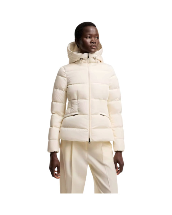  Moncler Avoce pentru femei, alb ivoire, cu puf și glugă