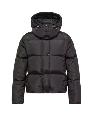  Moncler Castelnew pentru femei, neagră, cu puf și glugă detașabilă