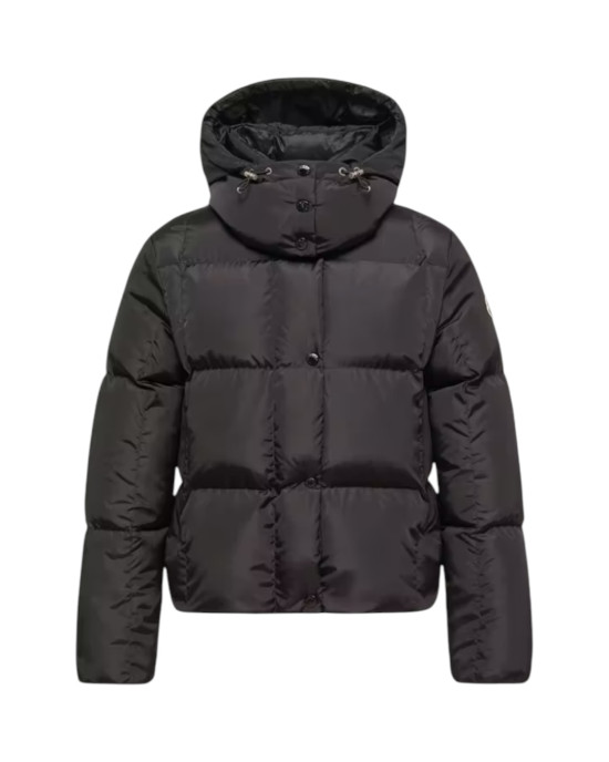  Moncler Castelnew pentru femei, neagră, cu puf și glugă detașabilă