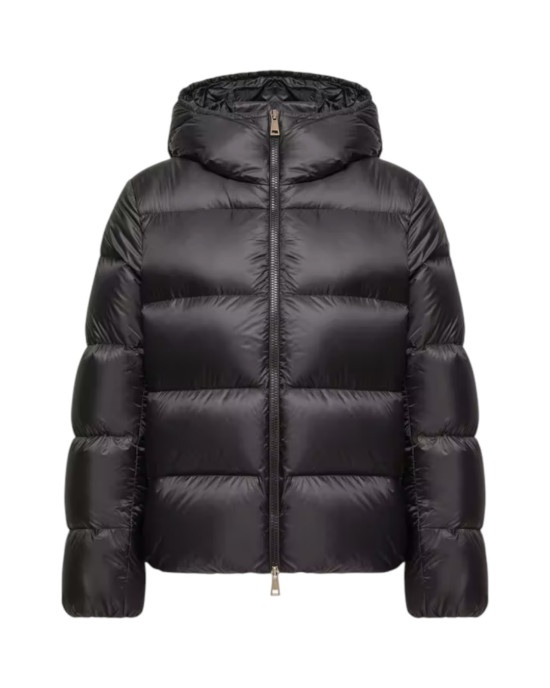 Moncler Feligule pentru femei, neagră, cu puf și glugă