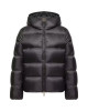 Moncler Feligule pentru femei, neagră, cu puf și glugă