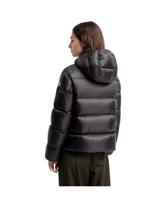 Moncler Feligule pentru femei, neagră, cu puf și glugă