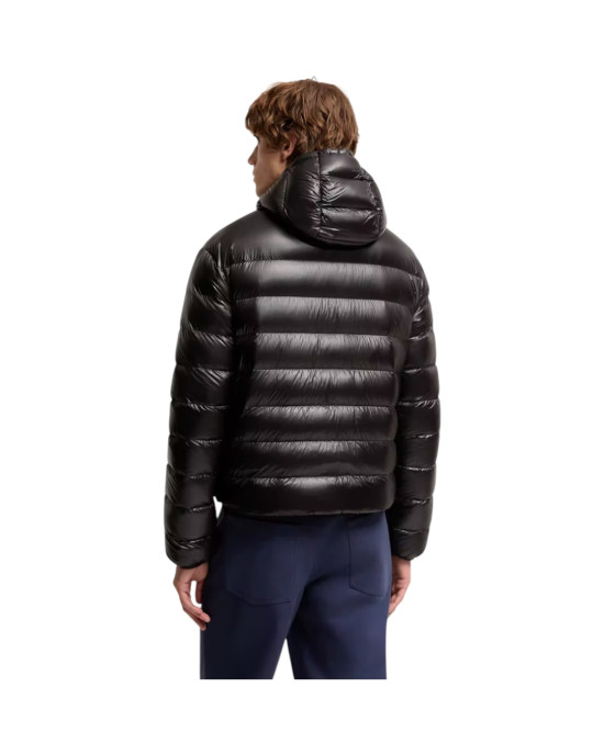 Moncler Forzo pentru bărbați, neagră, pliabilă, cu puf și glugă