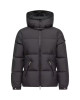  Moncler Fourmines Geacă scurtă pentru femei, neagră, cu puf și glugă detașabilă