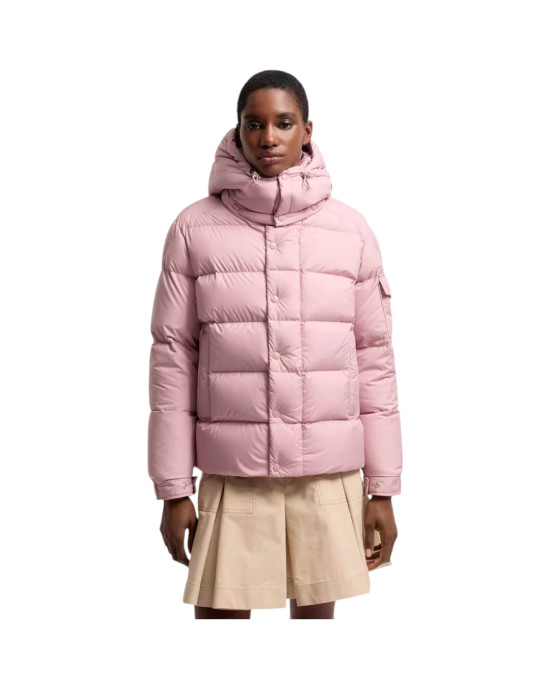 Moncler Maya 70Geacă scurtă  pentru femei, roz, cu puf și glugă detașabilă