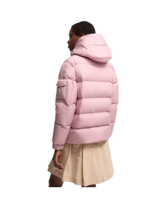 Moncler Maya 70Geacă scurtă  pentru femei, roz, cu puf și glugă detașabilă