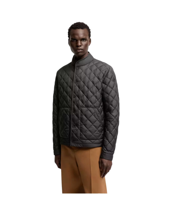 Moncler Oise pentru bărbați, neagră, cu puf și matlasare în romburi