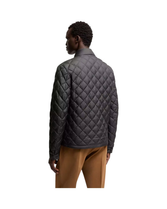 Moncler Oise pentru bărbați, neagră, cu puf și matlasare în romburi