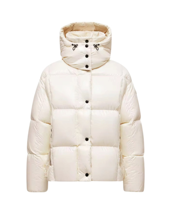Moncler Parana pentru femei, albă, cu puf și glugă detașabilă