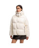 Moncler Parana pentru femei, albă, cu puf și glugă detașabilă