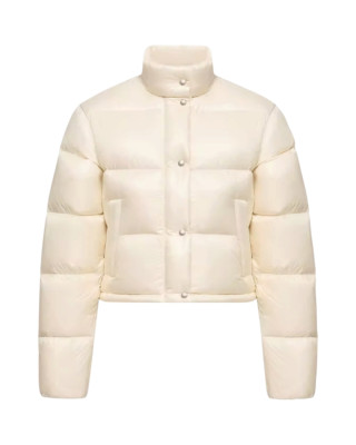 Moncler Tepice Geacă scurtă pentru femei, alb ivoire, cu umplutură din puf
