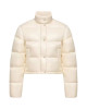 Moncler Tepice Geacă scurtă pentru femei, alb ivoire, cu umplutură din puf