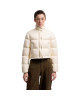 Moncler Tepice Geacă scurtă pentru femei, alb ivoire, cu umplutură din puf