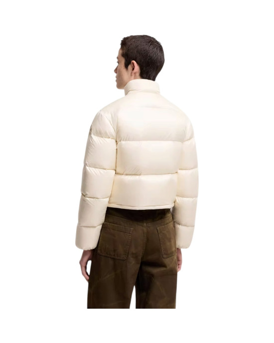 Moncler Maya 70 Geaca Scurta pentru femei, albă, cu puf și glugă detașabilă