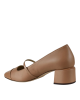 Jimmy Choo – Pantofi Elisa 45 din piele crem, cu vârf lăcuit și perlă decorativă