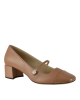 Jimmy Choo – Pantofi Elisa 45 din piele crem, cu vârf lăcuit și perlă decorativă