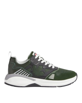 Dsquared2  Pantofi sport Dash verzi, cu inserții din piele și mesh