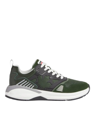 Dsquared2  Pantofi sport Dash verzi, cu inserții din piele și mesh