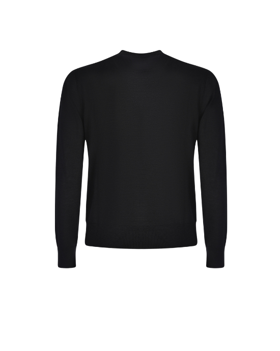 Dsquared2 Pulover negru din lână cu guler rotund