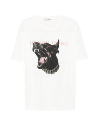 IH Nom Uh Nit Tricou alb cu imprimeu câine