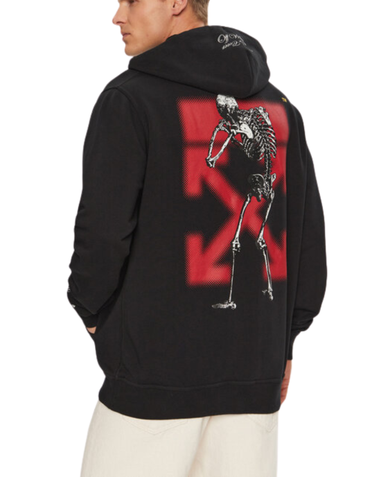 Off-White Hanorac cu glugă și imprimeu Skeleton Arrow pe spate