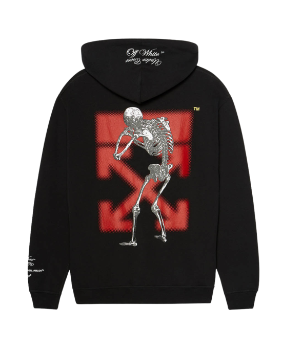 Off-White Hanorac cu glugă și imprimeu Skeleton Arrow pe spate
