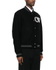 Off-White jachetă varsity neagră din lână virgină cu logo brodat