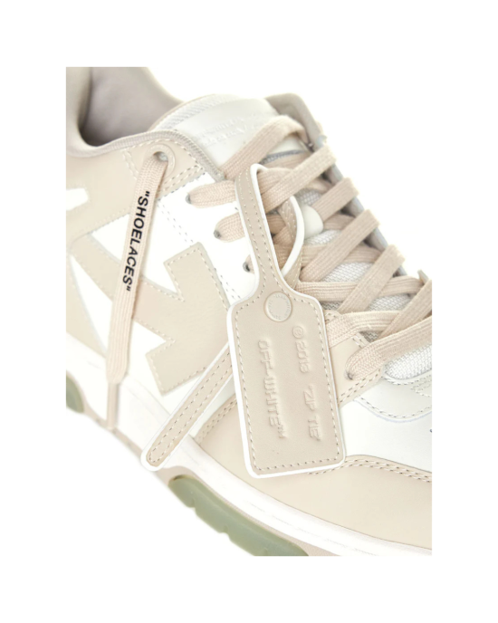 OFF-WHITE Out Of Office Leather Sneakers Beige/White