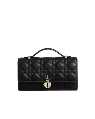 Dior geantă mini My Dior neagră din piele Cannage