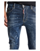 Dsquared2 Skinny Jeans din denim dark blue cu efect paint splatter