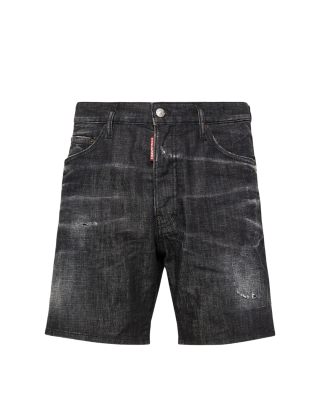 Dsquared2 shorts din denim cu efect distressed