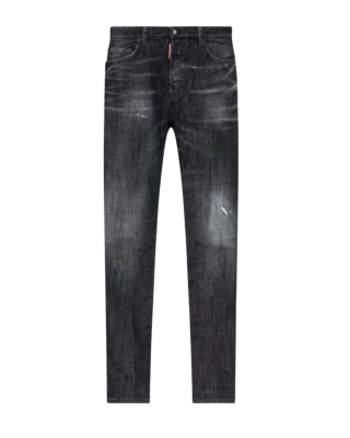 Dsquared2 Skater Blugi Slim Fit Negri cu Efect Whiskering