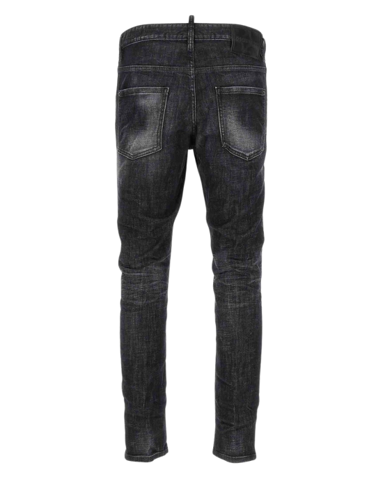 Dsquared2 Skater Blugi Slim Fit Negri cu Efect Whiskering