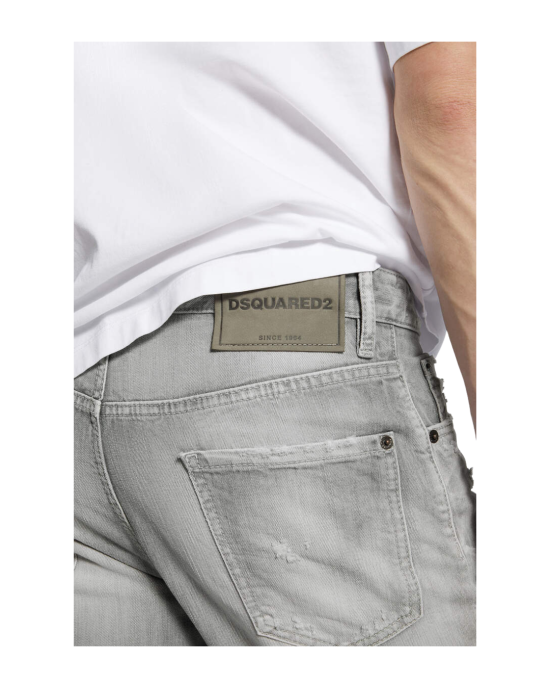 Dsquared2 Jeans gri washed cu efect distressed
