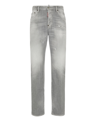 Dsquared2 Jeans gri washed cu efect distressed
