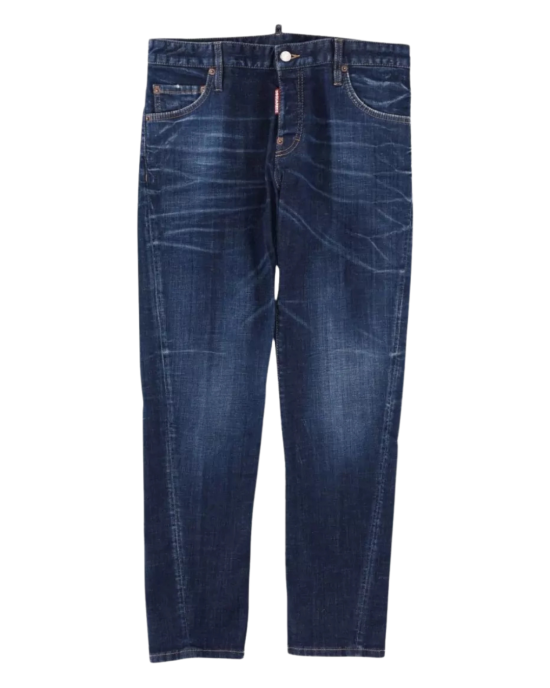 Dsquared2 Jeans din denim albastru cu efect prespălat 