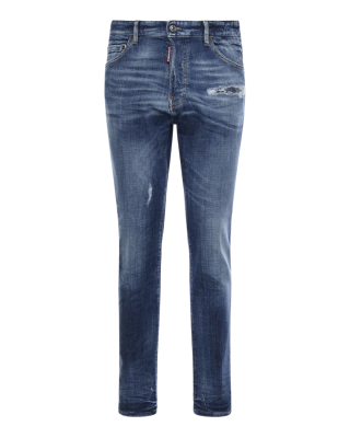 Dsquared2 Jeans din denim albastru cu efect prespălat și detalii distressed