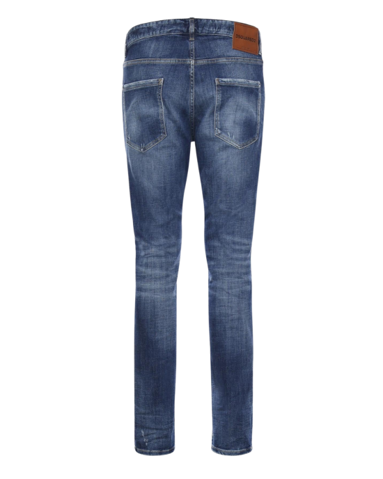 Dsquared2 Jeans din denim albastru cu efect prespălat și detalii distressed