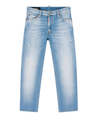 Dsquared2 Blugi Bărbați din Denim Albastru cu Efect Faded
