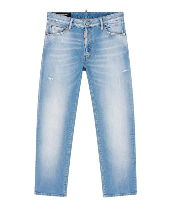 Dsquared2 Blugi Bărbați din Denim Albastru cu Efect Faded